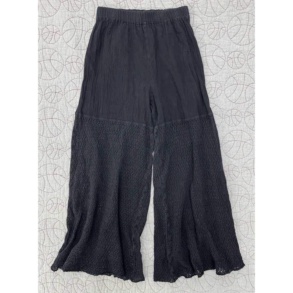 Cottonways Wide Leg Pants Black Lace Flowy Boho / Women's 2